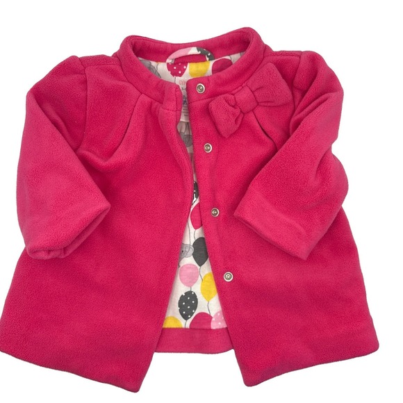 Gymboree Other - Gymboree "Happy Elephant" Baby Girl  Pink Dress Coat  3-6 Mo. Elephant Balloons